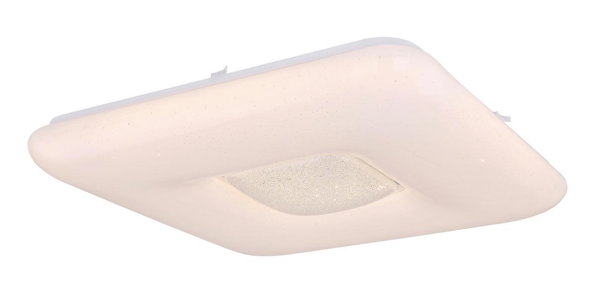 Led Mennyezeti Lámpa 50/50 - opál, Basics, műanyag/fém (50/50/8cm) - Globo