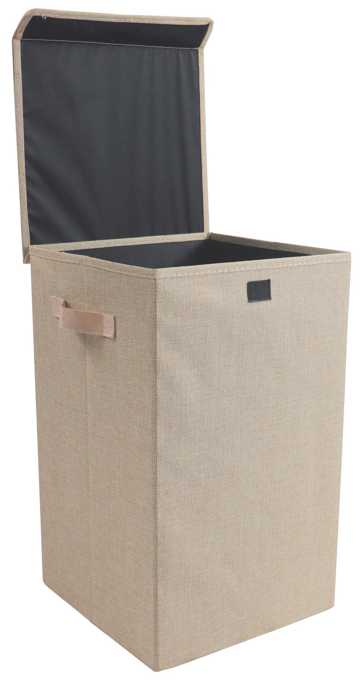 Wäschekorb Dreso M ca. 30x50x30 cm Creme - Creme, MODERN, Textil (30/50/30cm) - MID.YOU