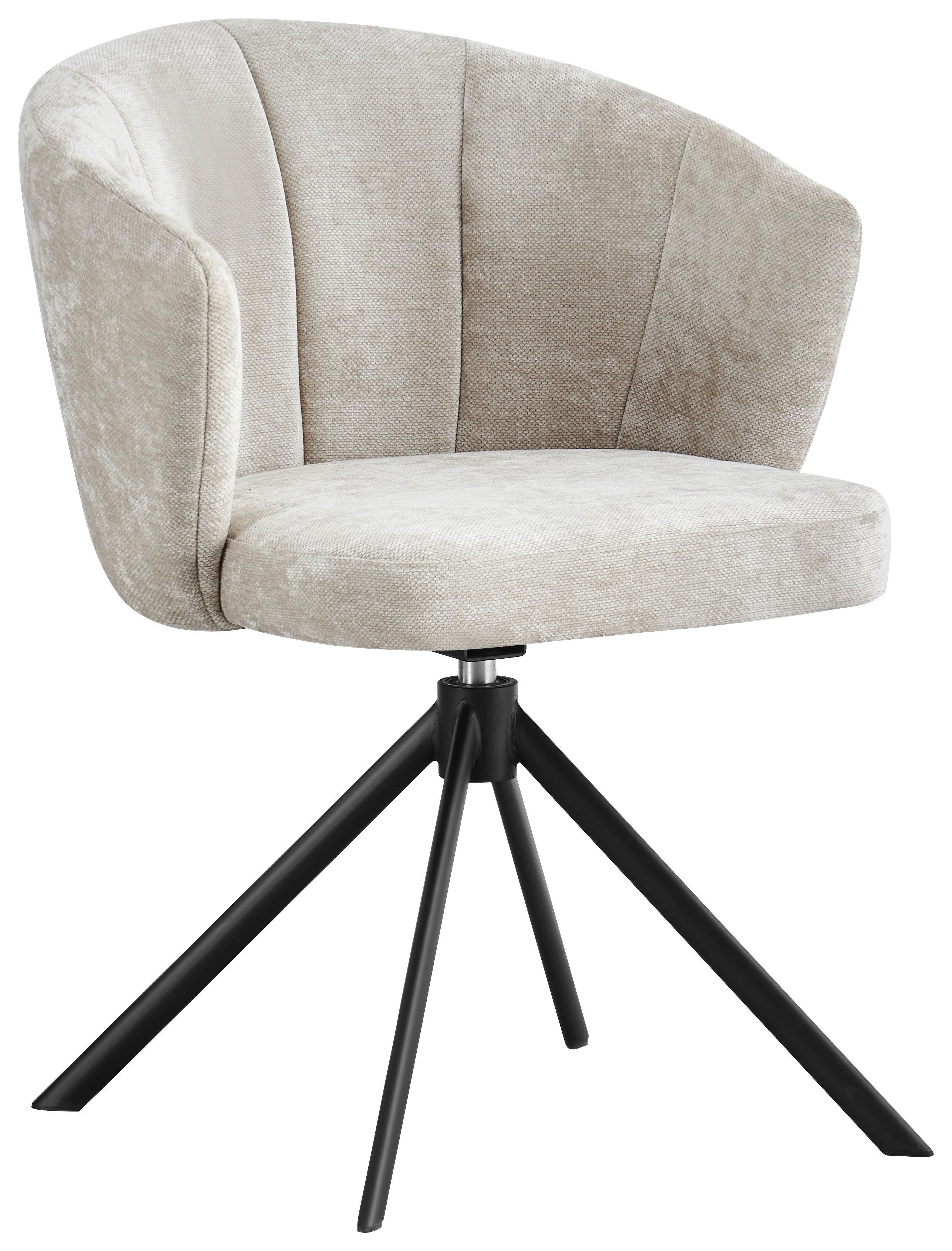 Scaun MARLY - bej/negru, Design, metal/textil (59/78/63cm) - Premium Living