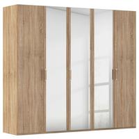 Omara S Klasičnimi Vrati Evelyn, Barva Hrasta - srebrne barve/hrast sonoma, Design, umetna masa/steklo (251/223/60cm) - Novel