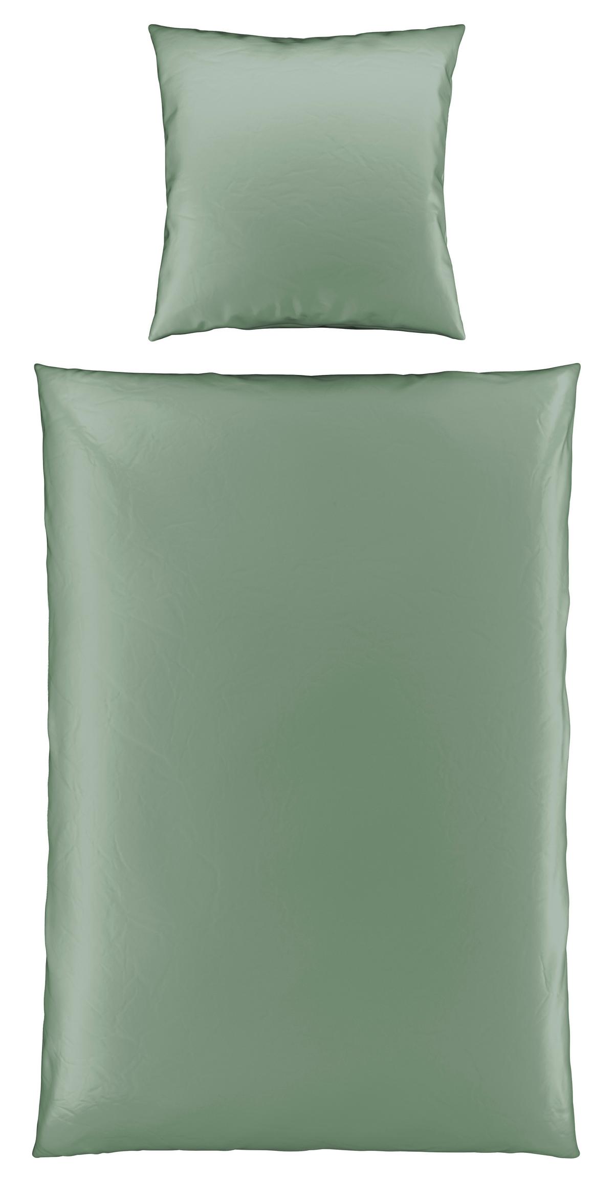 Bettwäsche Bio-Sophia Uni Salbeigrün ca. 135x200cm - Salbeigrün, Natur, Textil (135/200cm) - ecoTree