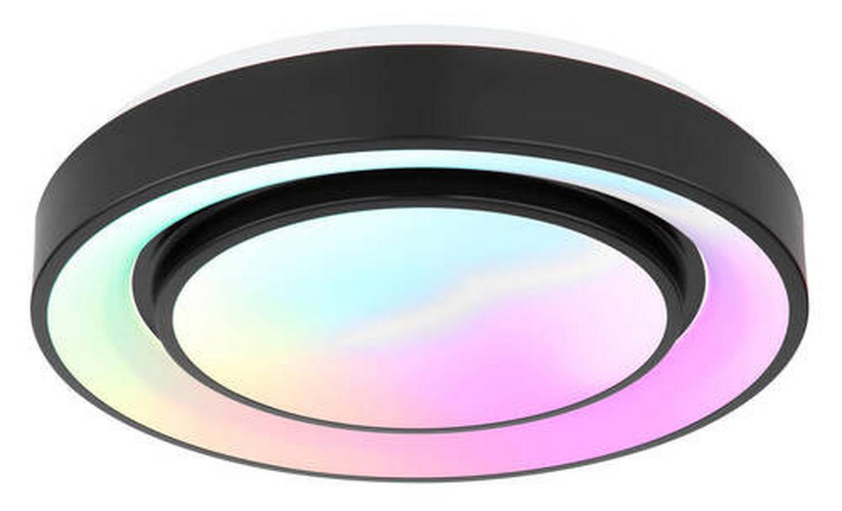 Stropna Led-svetilka Sully, S Sijalko - črna/opal, Design, kovina/umetna masa (38/7.5cm) - Globo
