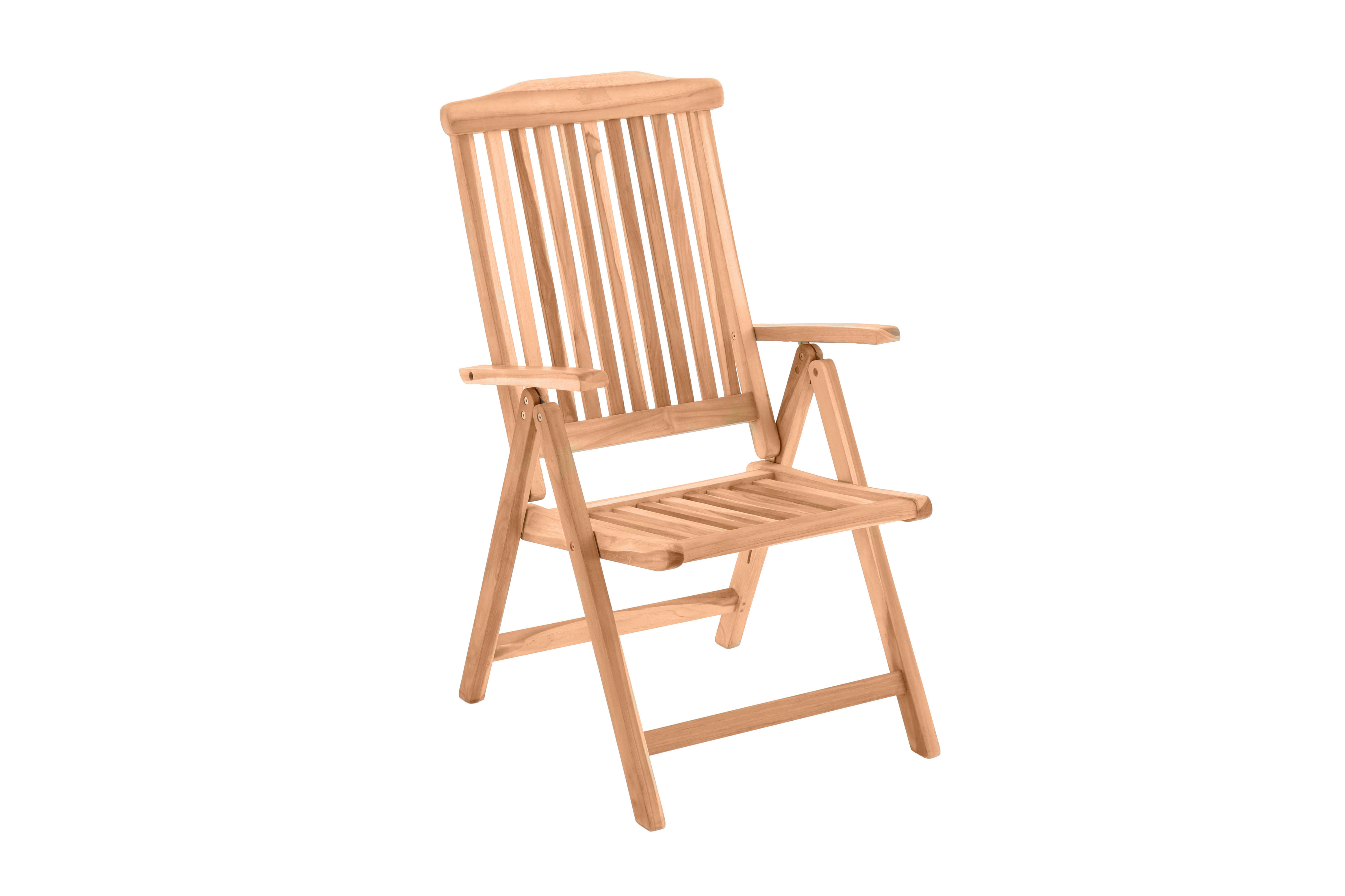 Gartenklappsessel Naturfarben Teakholz - Naturfarben, Natur, Holz (57/104/73cm) - Gardenson