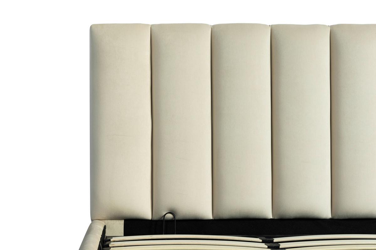 Oblazinjena Postelja Damast, Bež, 180x200cm - črna/bež, Design, kovina/umetna masa (195/110/223cm) - Livetastic