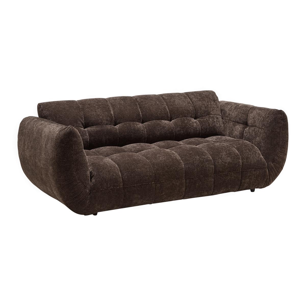 Bigsofa Carlos Dunkelbraun - Dunkelbraun/Schwarz, Modern, Kunststoff/Textil (218/81/104cm) - Mömax