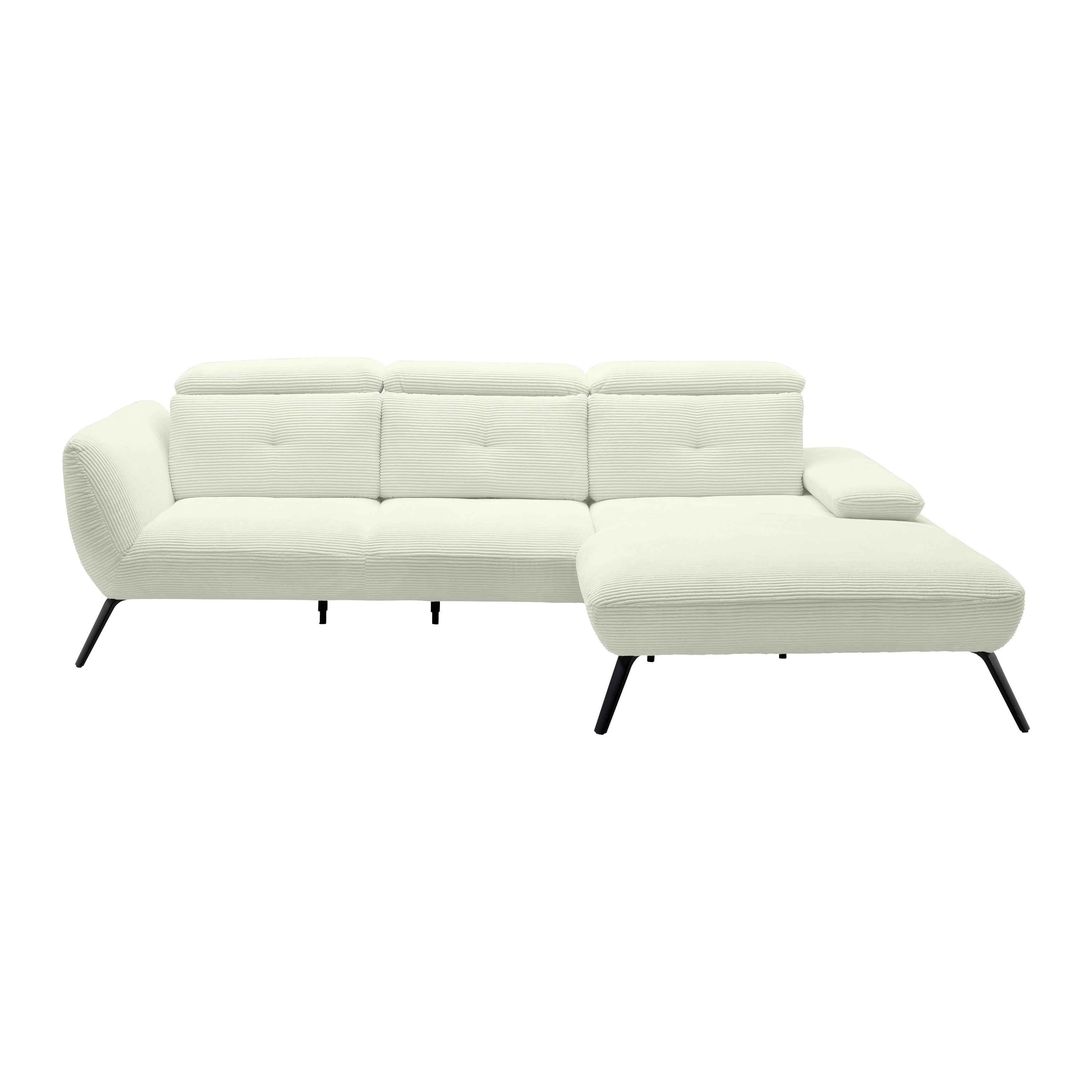 Wohnlandschaft Seattle Creme - Creme/Schwarz, MODERN, Holzwerkstoff/Textil (301/196cm) - Premium Living