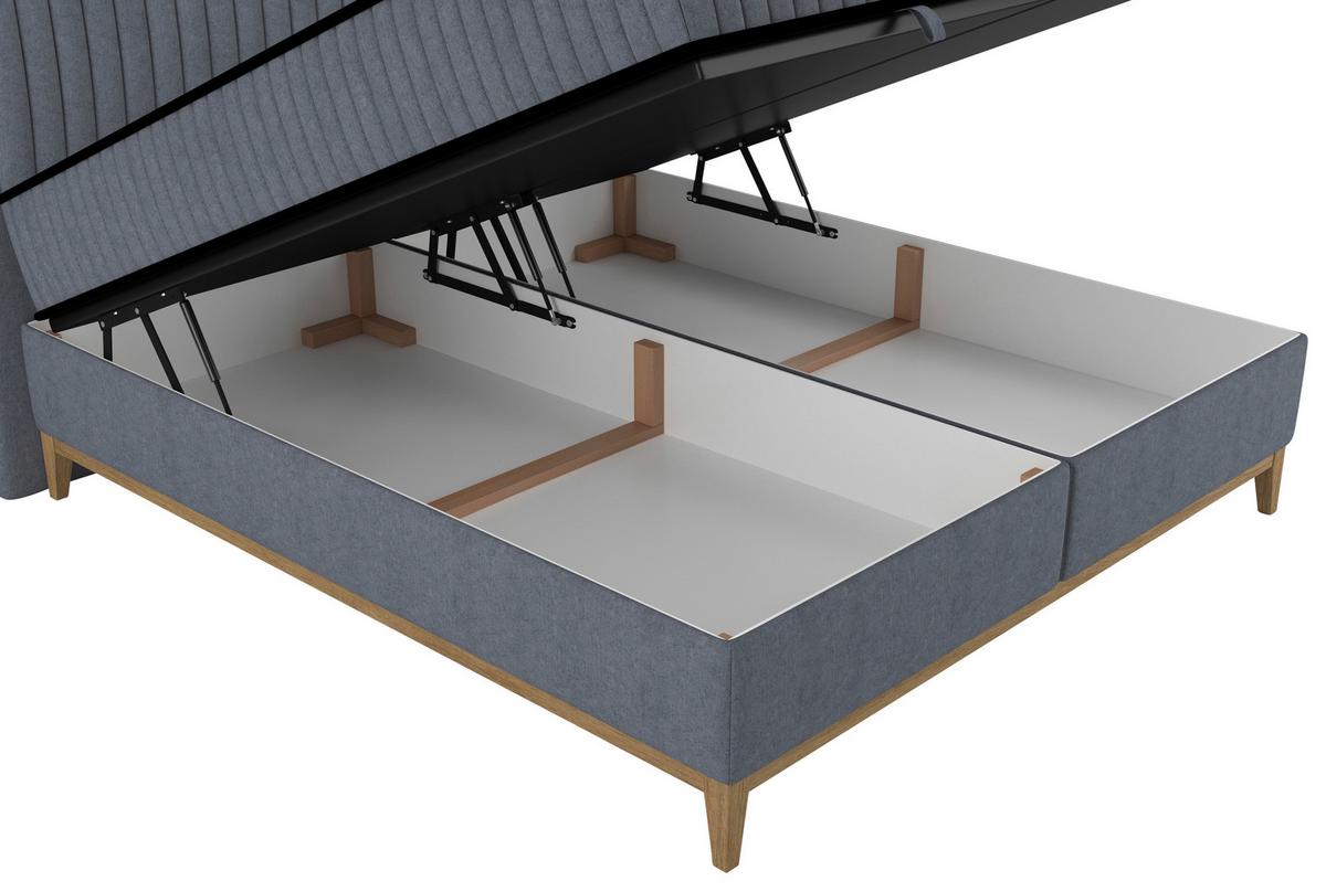 Bett Elena Blau ca. 160x200cm - Blau, KONVENTIONELL, Holz/Holzwerkstoff (160/200cm) - Sembella