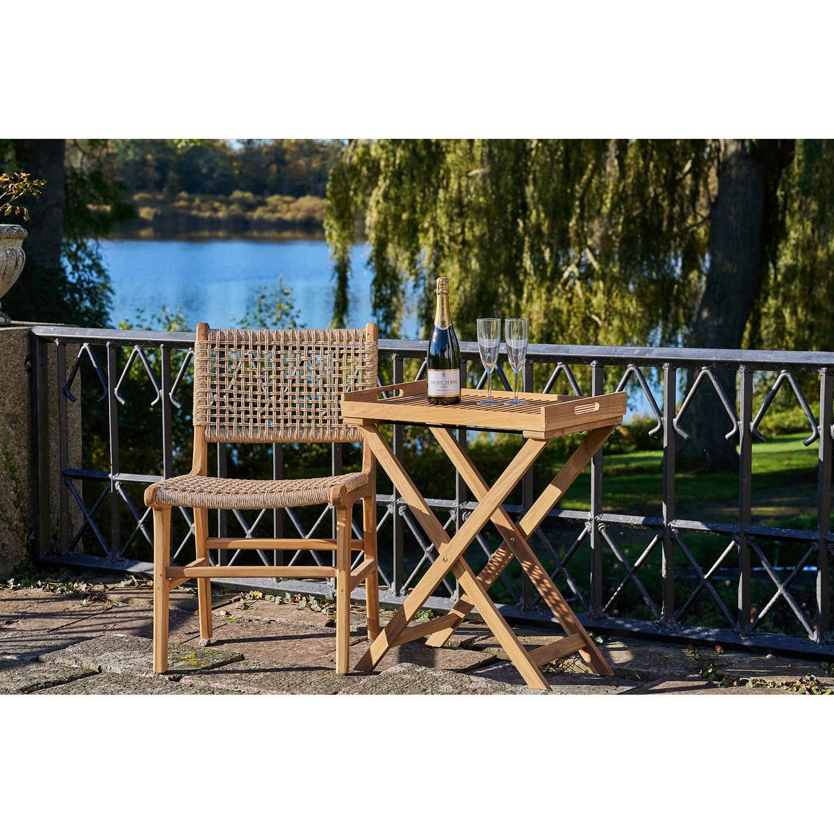Klapptisch Ronda Teak - Braun, MODERN, Holz (40/60/70cm) - Gardenson