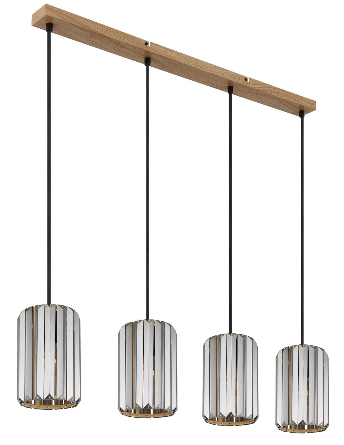 HÄNGELEUCHTE 30220446 RUN - Braun/Grau, Trend, Glas/Metall (88/13,5/120cm) - Globo