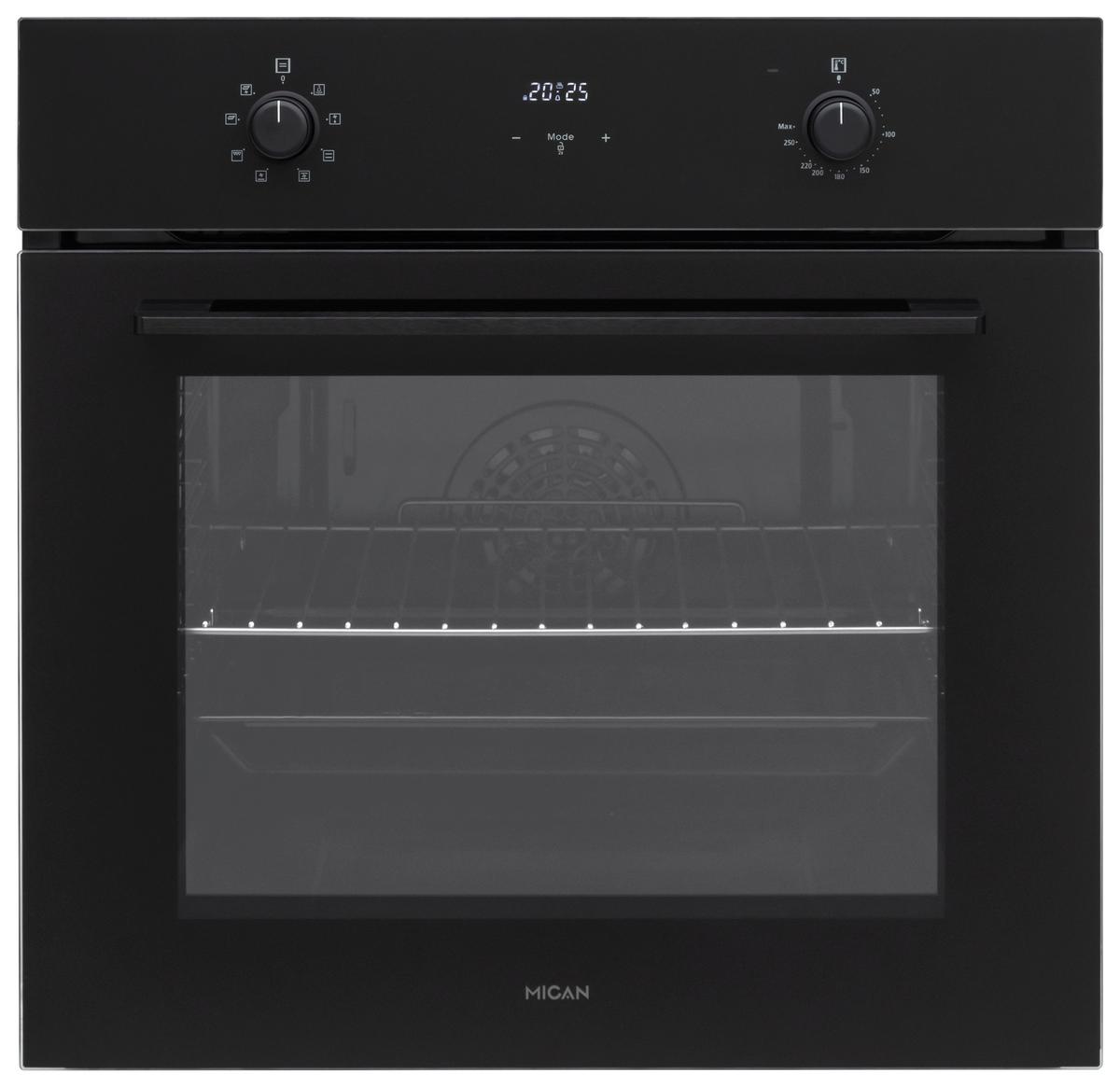 Einbaubackofen BOAHSD65 Schwarz - Schwarz, Basics, Glas/Metall (59,5/59,5/57cm) - Mican
