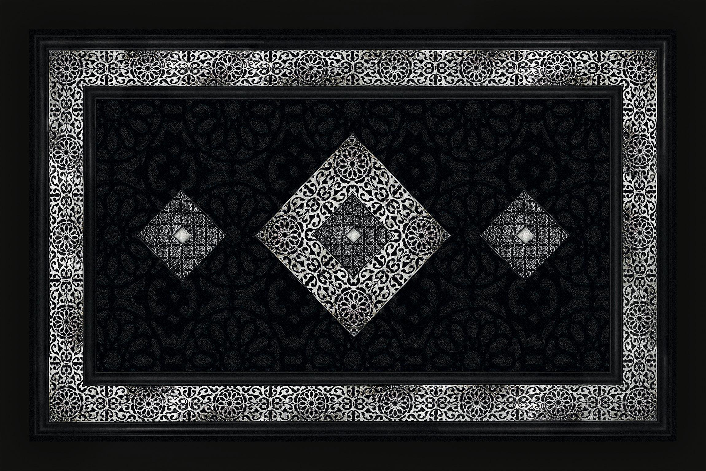 Fußmatte Mosaik Schwarz/Silber 40x60cm - Silberfarben/Schwarz, MODERN, Textil (40/60cm) - Mömax modern living