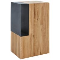 STOLIK BOCZNY TOWIL - kolor dębowy/czarny, Natur, metal/drewno (38/28/60cm) - Valnatura