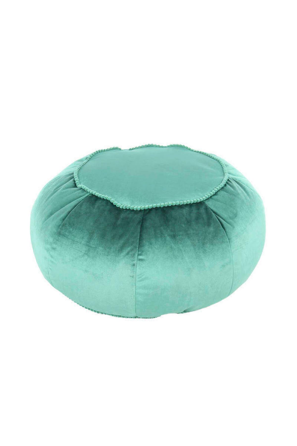 POUF Pouf Taj Mahal DxH:: 65x35 cm - Grün, MODERN, Textil (65/35/65cm) - Kayoom