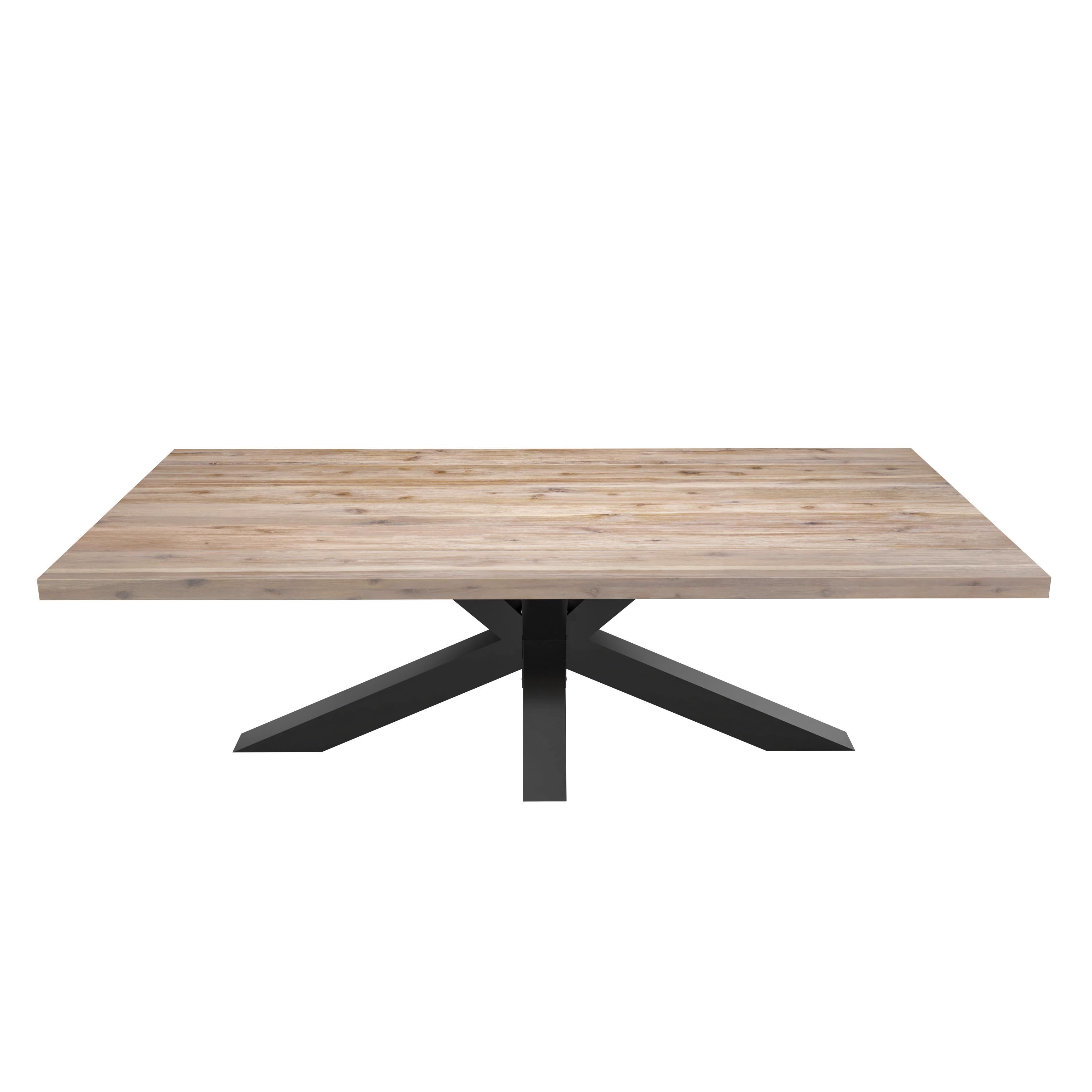 Gartentisch Alena in Akazie ca. 200x100x76cm - Schwarz/Akaziefarben, Natur, Holz/Metall (200/100/76cm) - Mömax