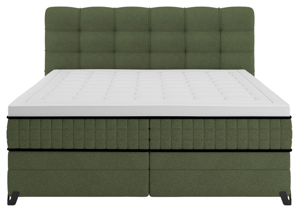 Boxspringbett Carmen C Grün ca. 180x200cm - Grün, Konventionell, Holz/Holzwerkstoff (180/200cm) - Premium Living