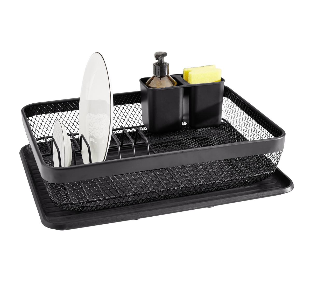 SUSZARKA DO NACZYŃ MODERN KITCHEN - czarny, Basics, tworzywo sztuczne/metal (41/30/13,5cm) - Homeware Profession.