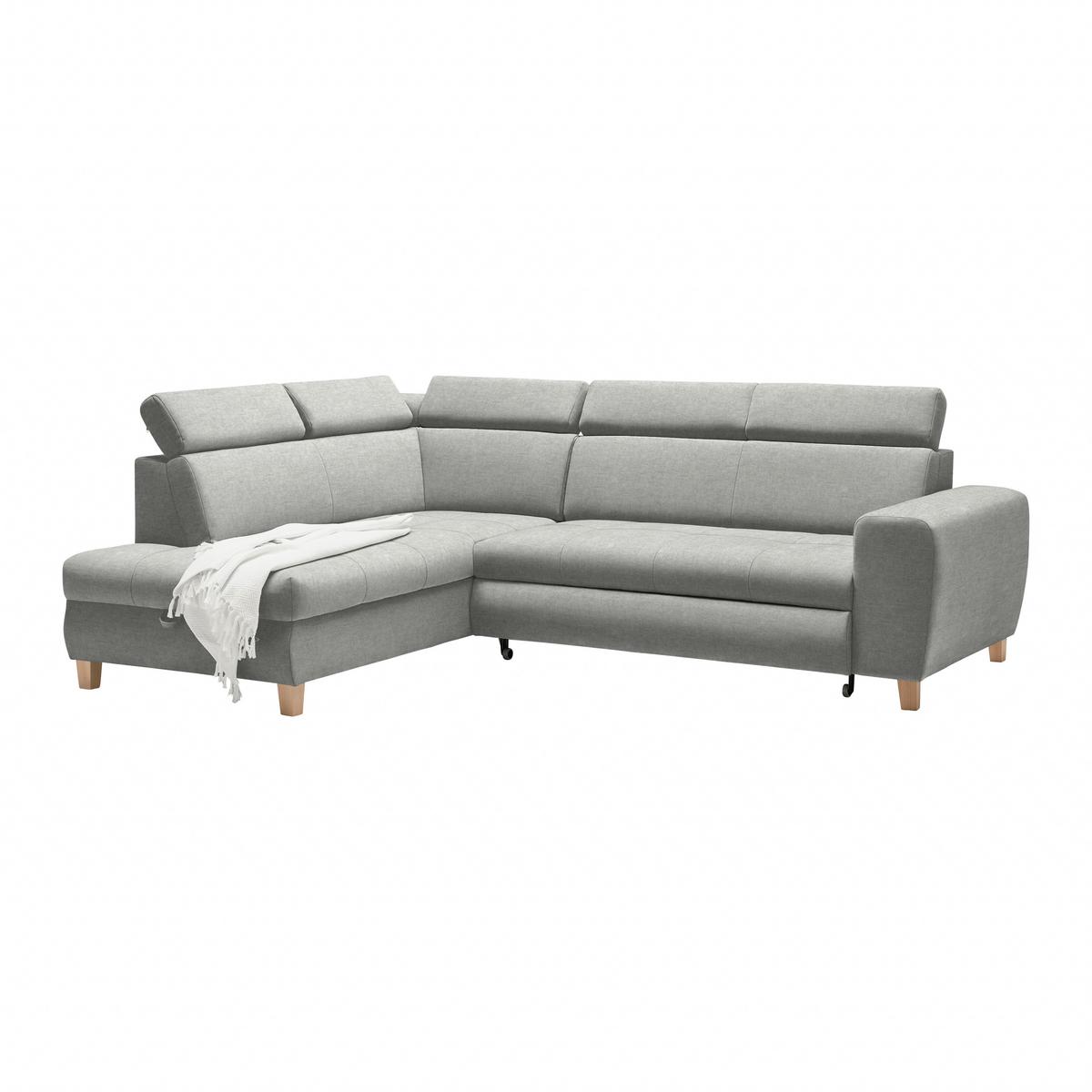 Ecksofa Lugo Grau - Grau, MODERN, Holz/Kunststoff (205/98/266cm) - Mömax