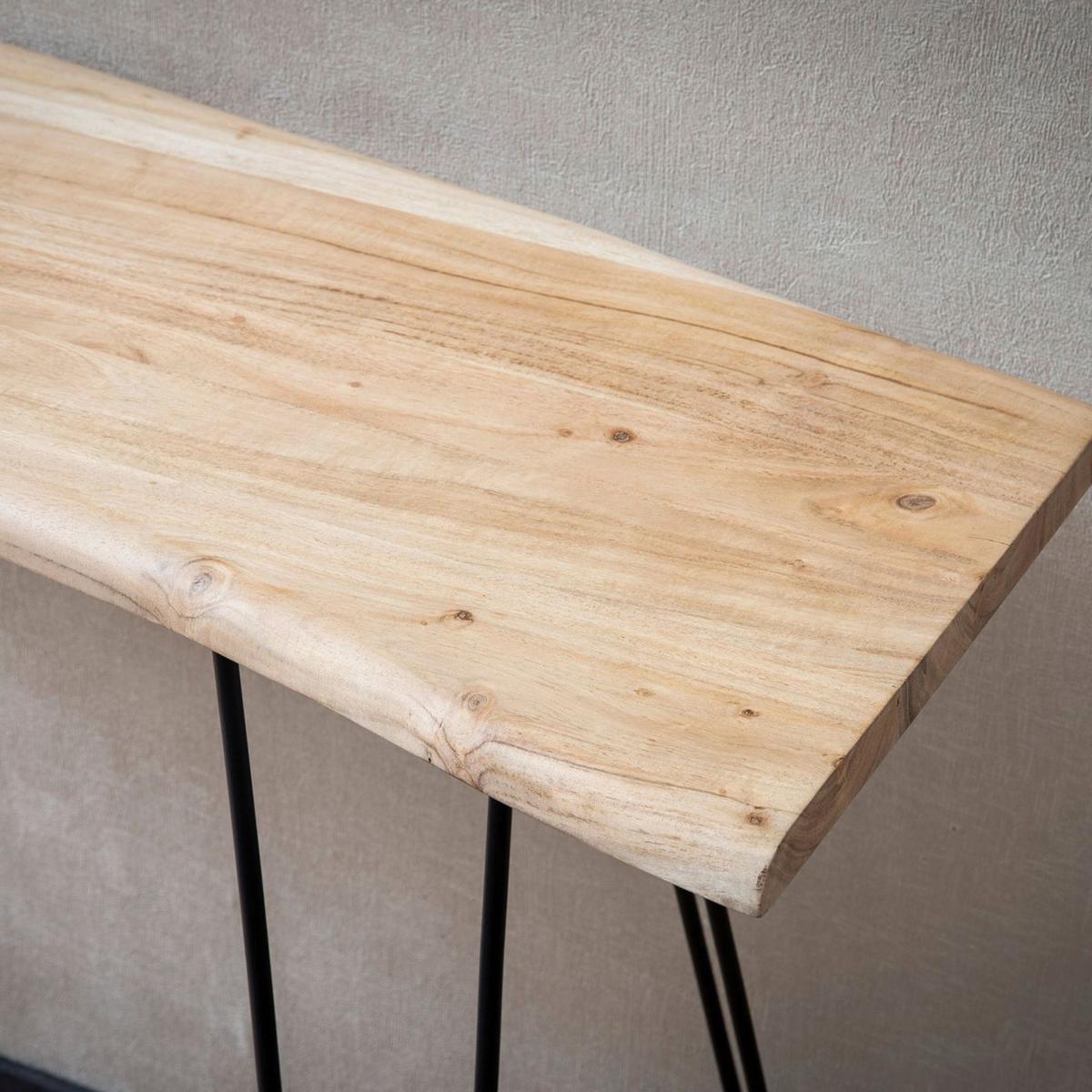 KONSOLENTISCH WL7.318 - Schwarz/Akaziefarben, Design, Holz/Metall (150/36/75cm) - MID.YOU