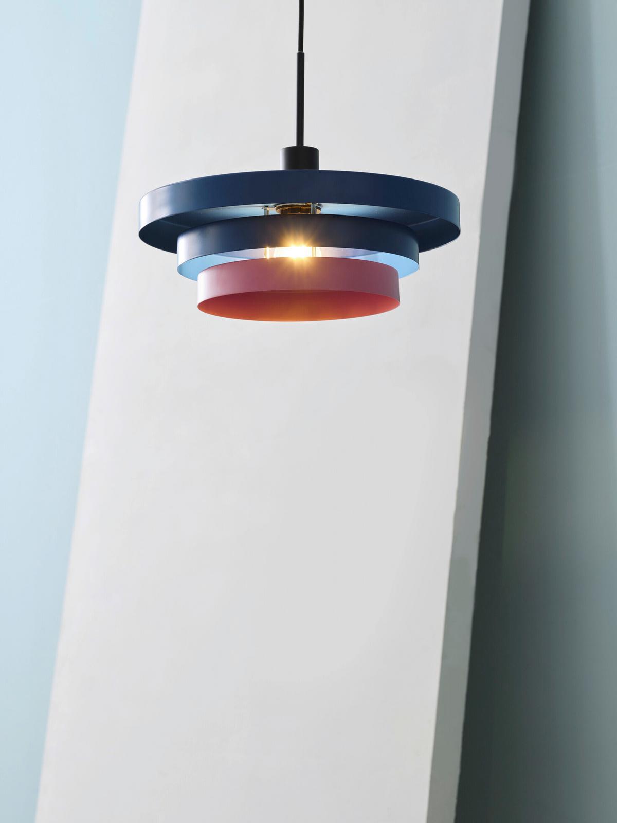 LAMPA WISZĄCA DECOR LAYERS PENDANT E27 BL - różowy/niebieski, Basics, metal (40/136cm) - Osram