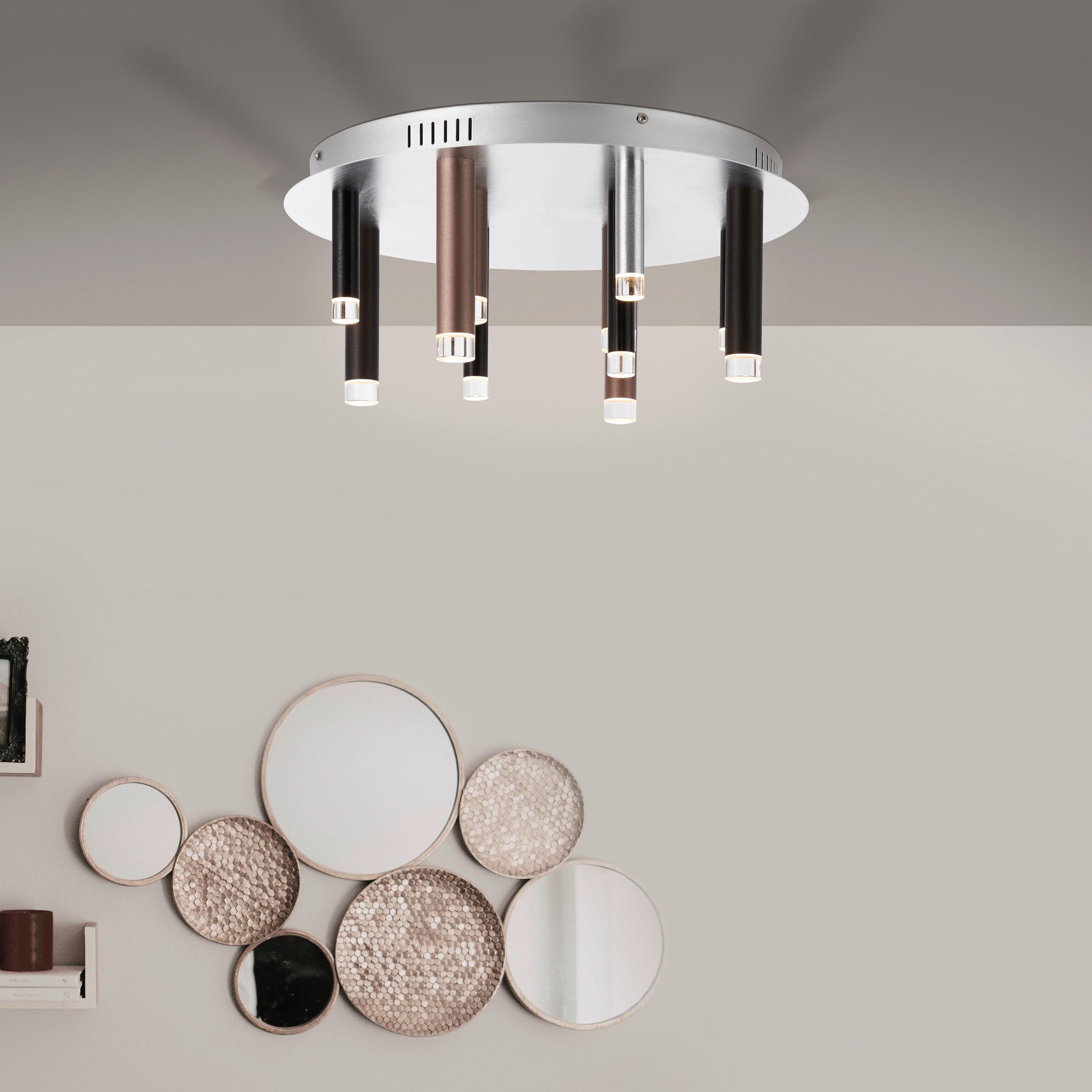 LAMPA SUFITOWA LED G93767/20 CEMBALO - czarny/kolor aluminiowy, Design, tworzywo sztuczne/metal (50,5/21,5cm)
