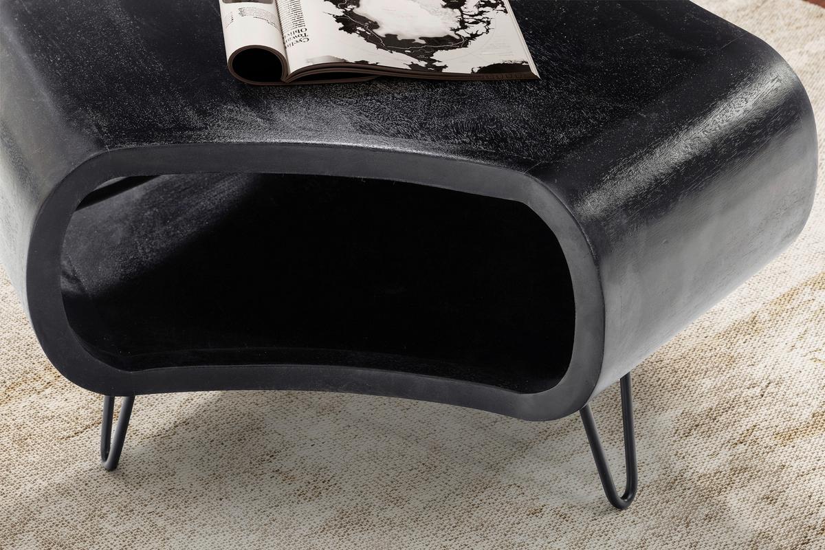TABLE BASSE WL6.840 - noir, Design, métal/bois (60/60/35cm) - Livetastic