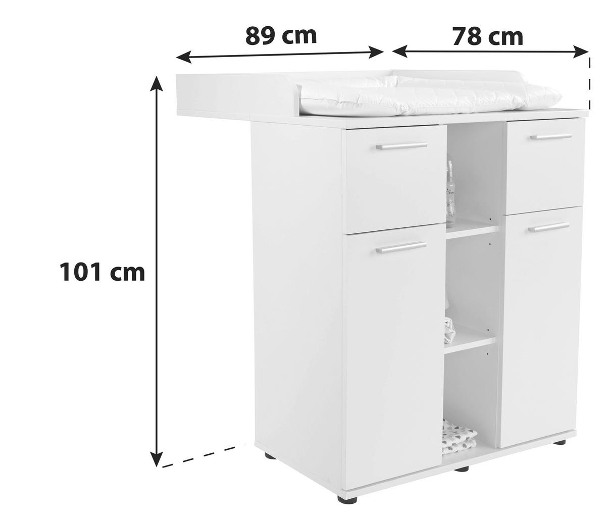 Comodă pentru înfășat Star - alb/gri închis, Konventionell, material pe bază de lemn (89/100,9/78cm)