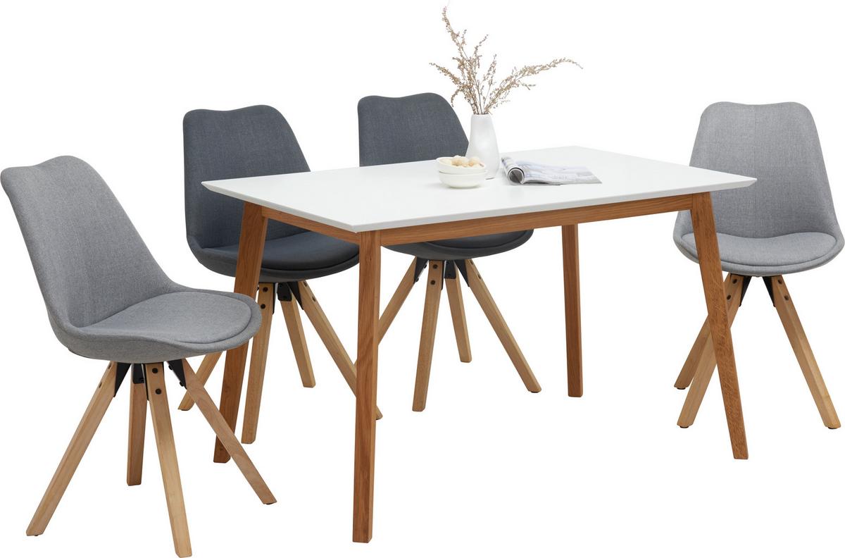 STÓŁ DO JADALNI VINKO -TOP- - kolor dębowy/biały, Design, materiał drewnopochodny/drewno (120/80/75cm) - Livetastic