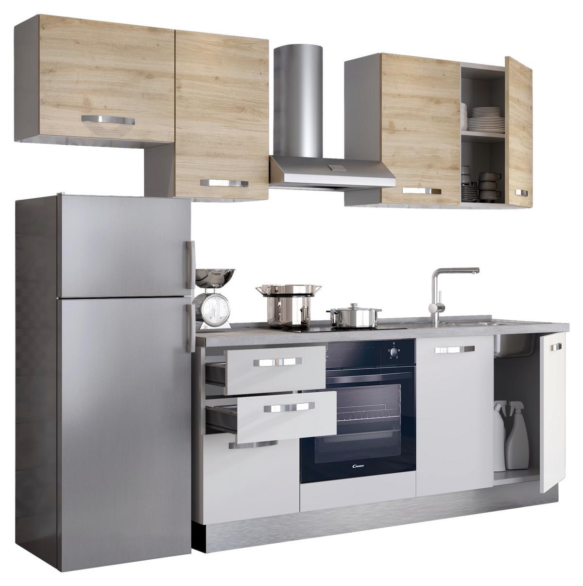 Blok Kuhinja S Aparatima Star - boje hrasta/svijetlo siva, Moderno, drvni materijal (255/216/60cm) - Mömax