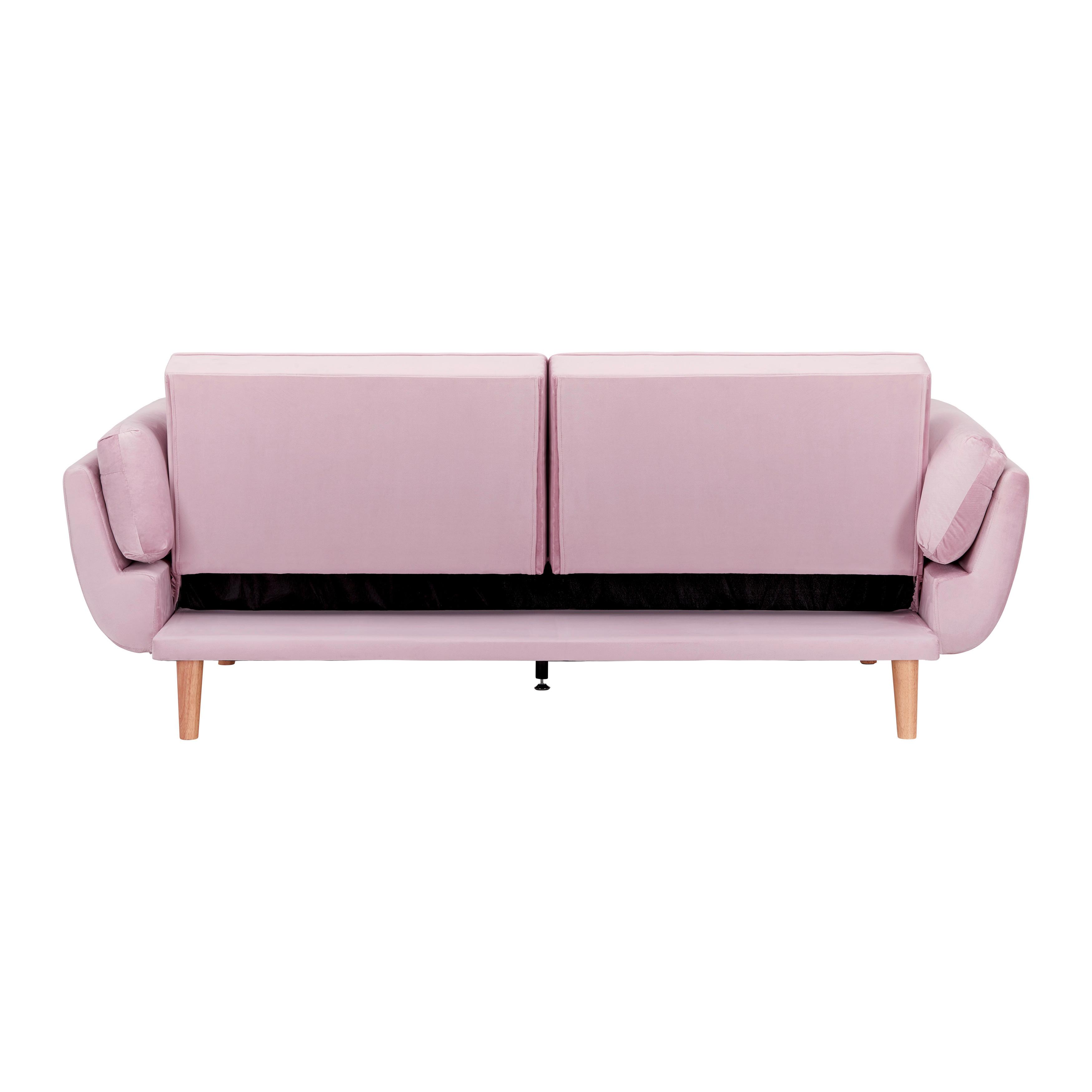 BÄDDSOFFA CORA - rosa/naturfärgad, Modern, trä/textil (214/92/81cm) - Bessagi Home