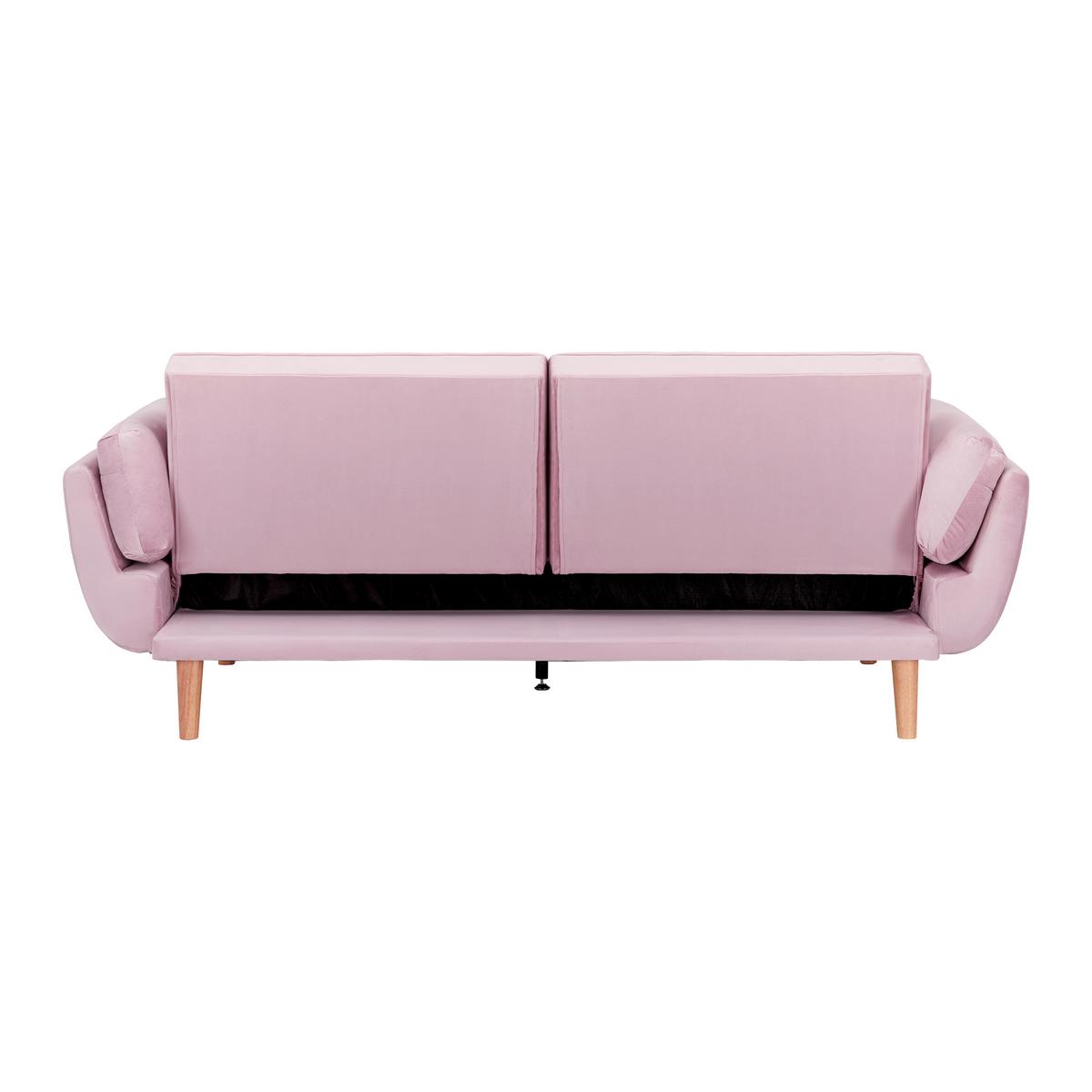 Schlafsofa Cora Rosa Samt - Rosa/Naturfarben, MODERN, Holz/Textil (214/92/81cm) - Bessagi Home