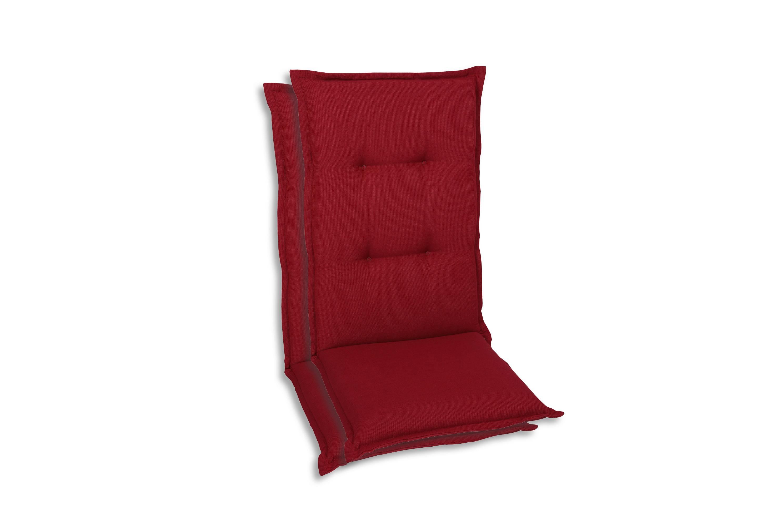 Sesselauflagenset Kirschrot, 2-teilig - Kirschrot, Basics, Textil (50/7/120cm)