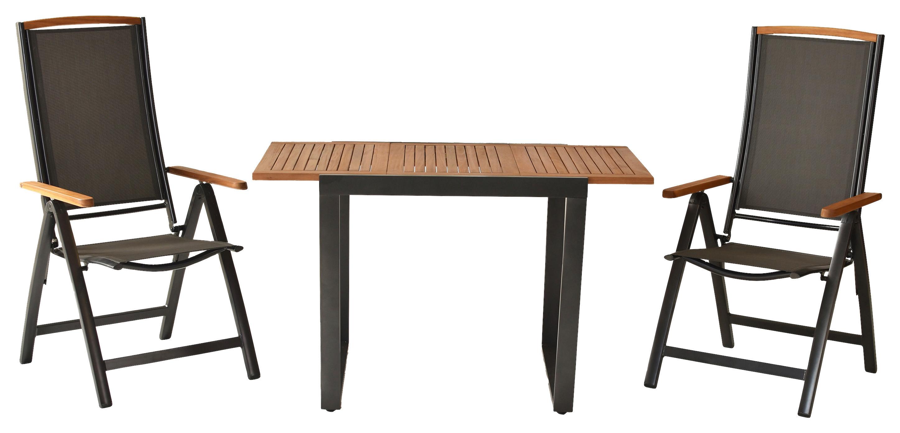 GARTENSET SIENA - Graphitfarben/Grau, MODERN, Holz/Textil - Gardenson