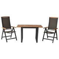 GARTENSET SIENA - Graphitfarben/Grau, MODERN, Holz/Textil - Gardenson