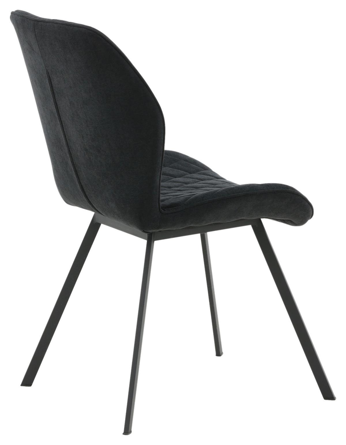 STUHL-SET GEMMA - Schwarz, Design, Textil/Metall (50/90/63cm) - Livetastic