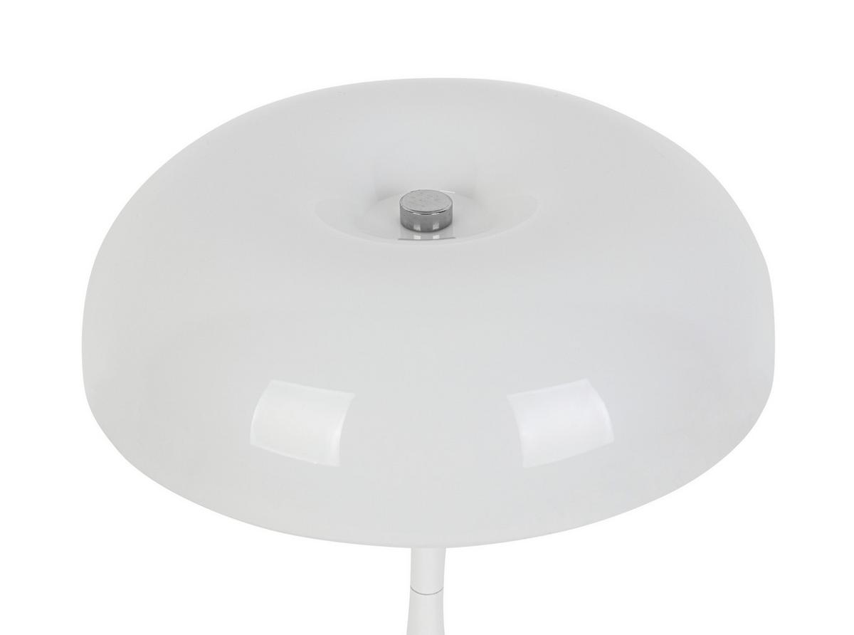 Veioză cu acumulator Retro - alb/culoare crom, Modern, plastic/metal (19,5/24cm) - Mömax