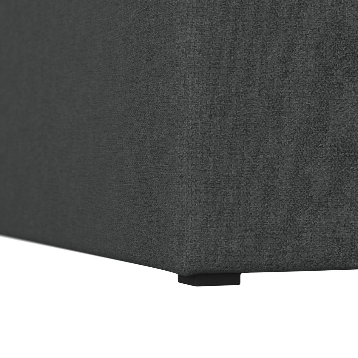 Boxbett Rosa Dunkelgrau ca. 180x200 cm mit Topper - Dunkelgrau/Schwarz, MODERN, Holz/Holzwerkstoff (180/200cm) - Bessagi Home