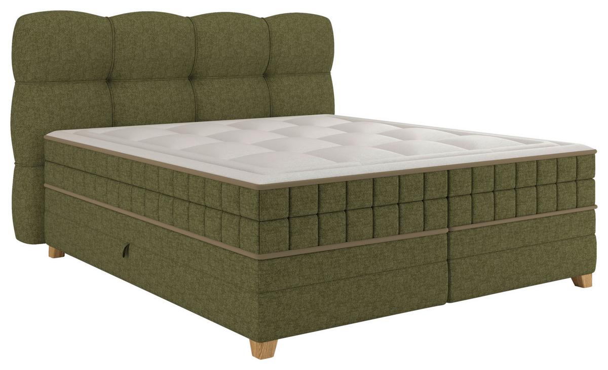 Boxspringbett Bianco Grün ca. 180x200cm - Grün, Konventionell, Holz/Holzwerkstoff (180/200cm) - Premium Living