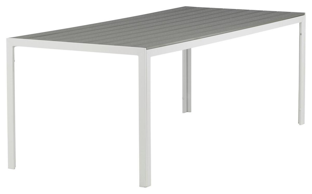 Gartentisch Break ca. 205x90x75 cm Grau/Weiß - Weiß/Grau, KONVENTIONELL, Metall (205/90/75cm) - Gardenson
