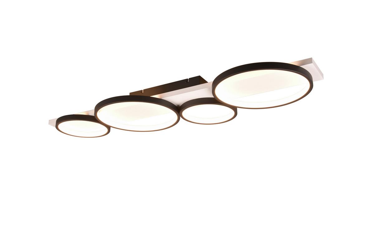 LED-Deckenleuchte Medera Schwarz/Weiß max. 44 Watt - Schwarz/Weiß, Design, Holz/Metall (100/34,5/8cm) - Trio Leuchten