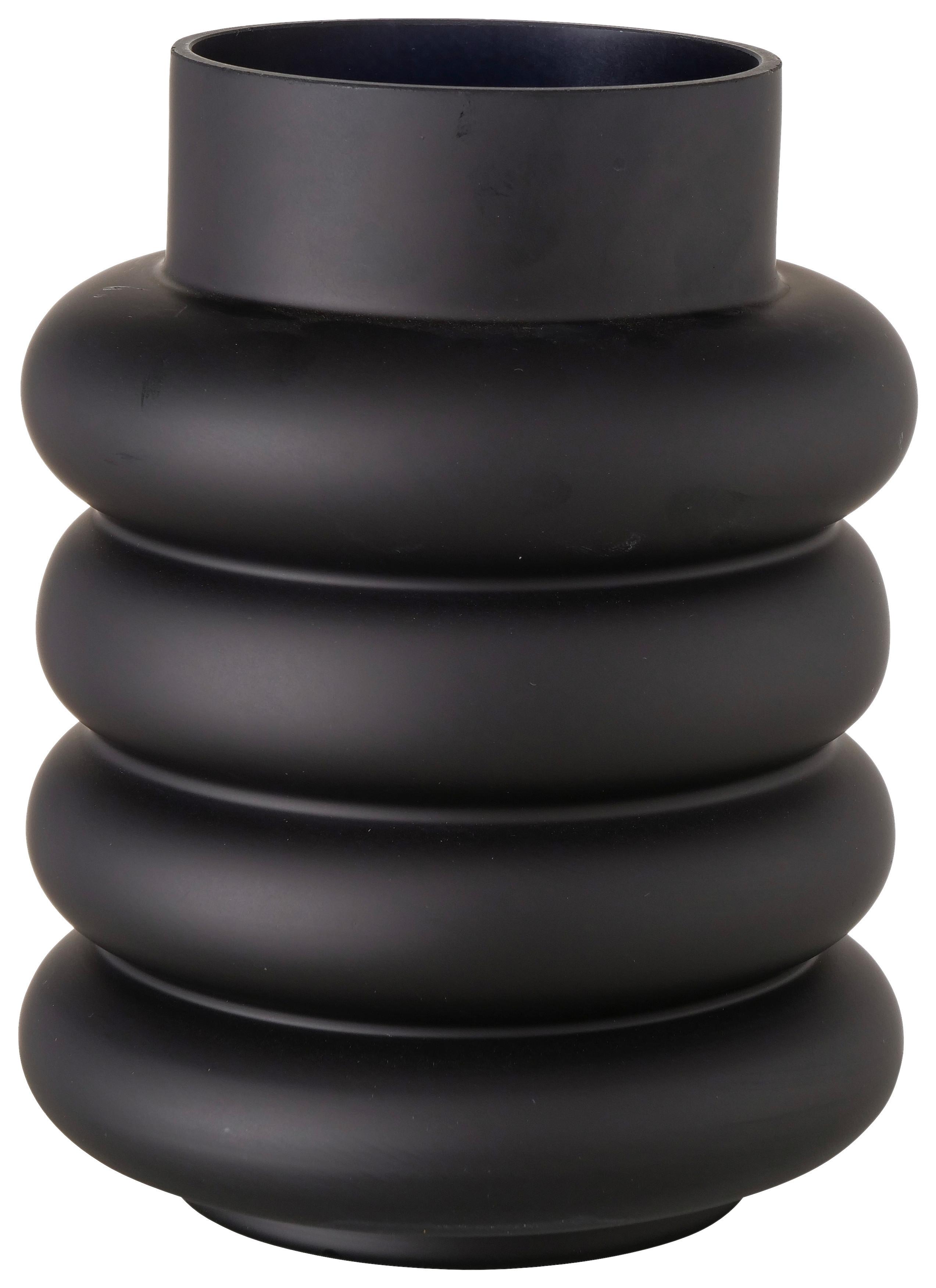 Vase Ribbo II in Schwarz - Schwarz, Modern, Glas (15/20cm) - Premium Living