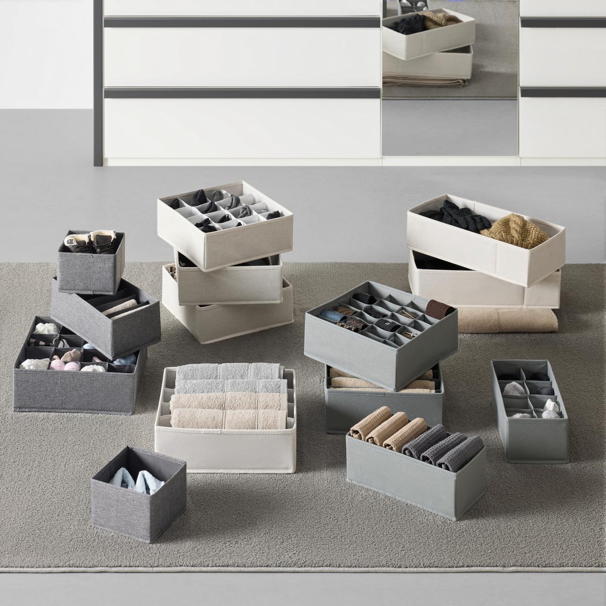 Set de cutii pentru depozitare Monk - gri închis, Modern, hârtie/textil - Mömax