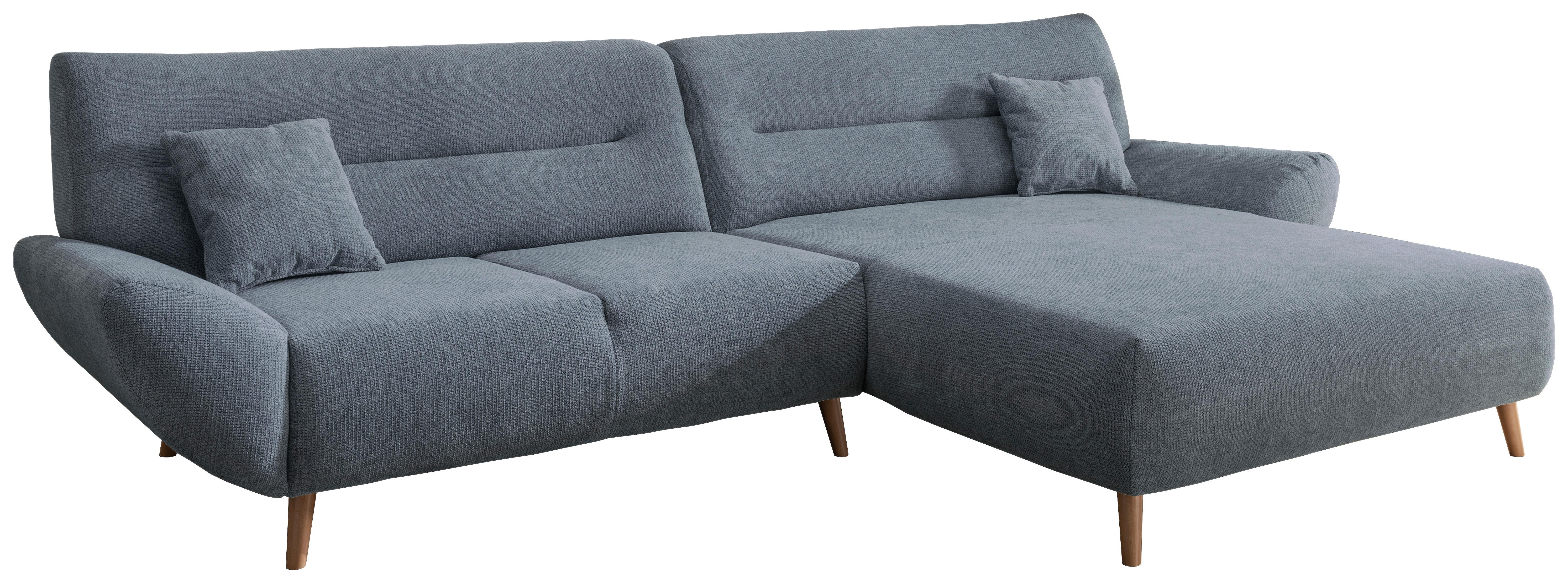Wohnlandschaft Drago Hellblau Chenille - Wildeiche/Hellblau, MODERN, Holz/Textil (290/166cm) - P & B