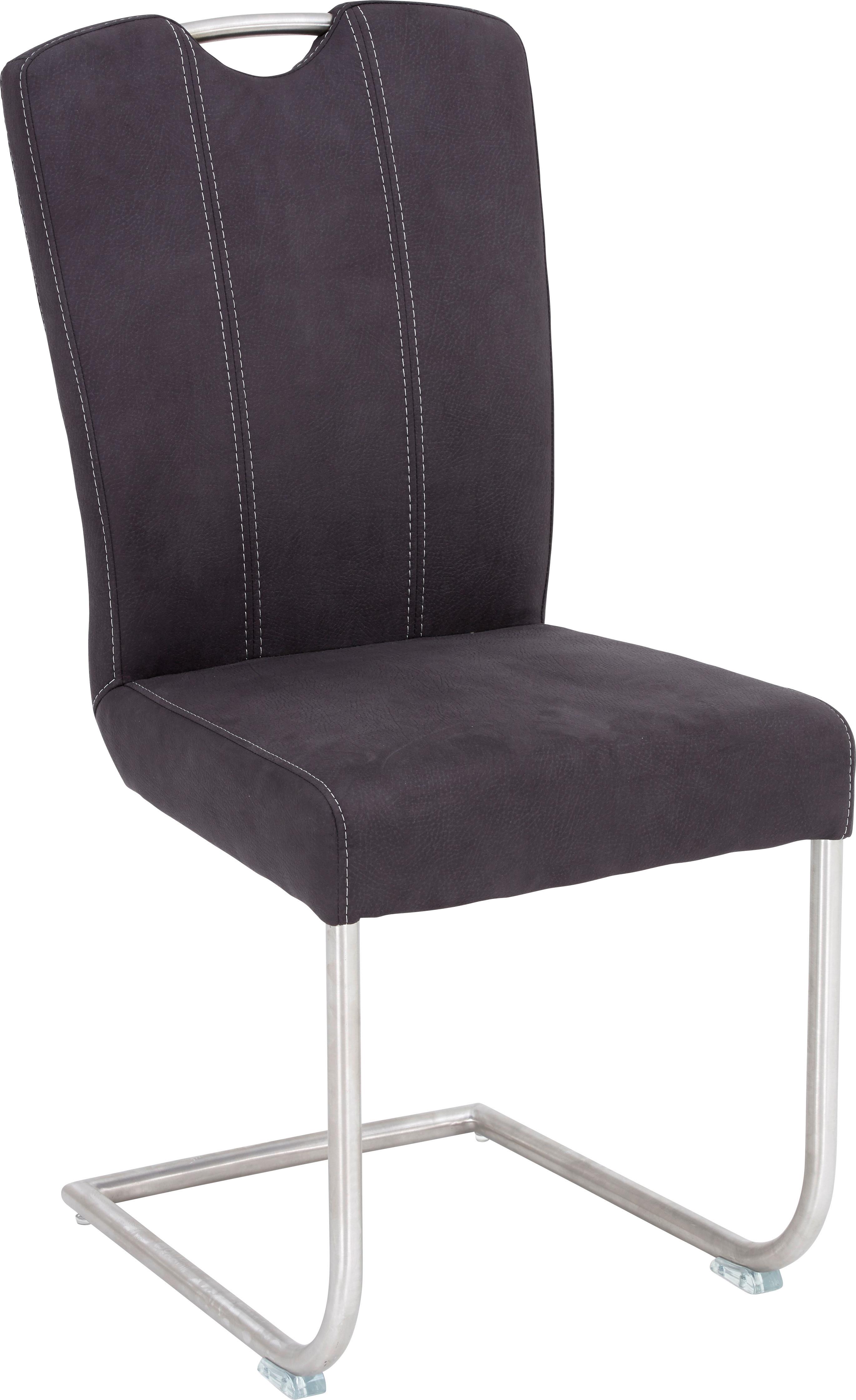 KRZESŁO NA PŁOZIE HERA - kolor stalowy/szary, Konventionell, metal/tkanina (43/99/56cm) - Valdera