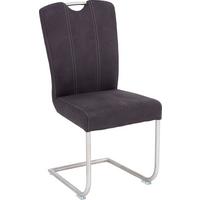 KRZESŁO NA PŁOZIE HERA - kolor stalowy/szary, Konventionell, metal/tkanina (43/99/56cm) - Valdera