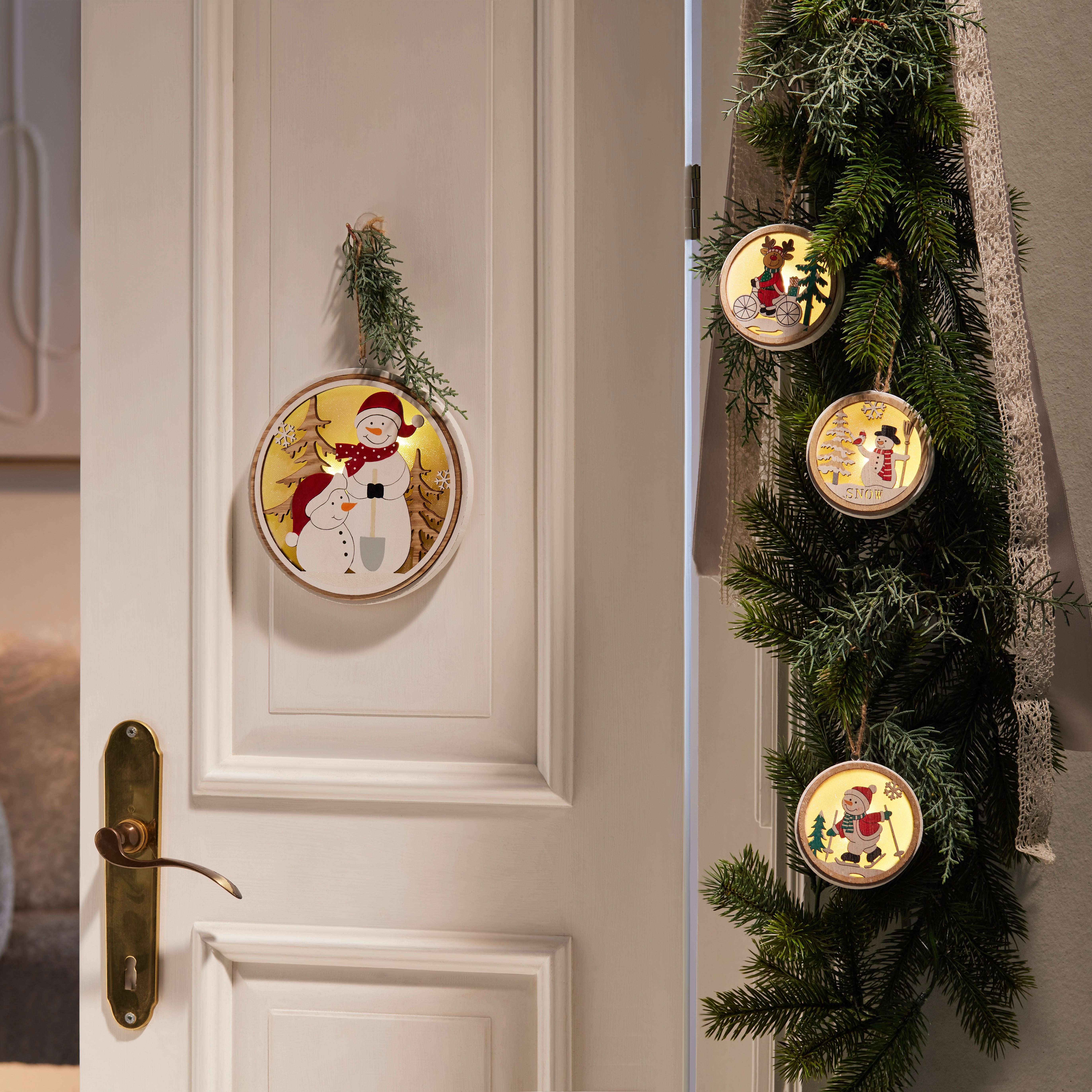 LED-Dekoleuchte Tio in diversen Designs - Weiss/Rot, Konventionell, Holz/Kunststoff (7,5/1,8cm) - Modern Living