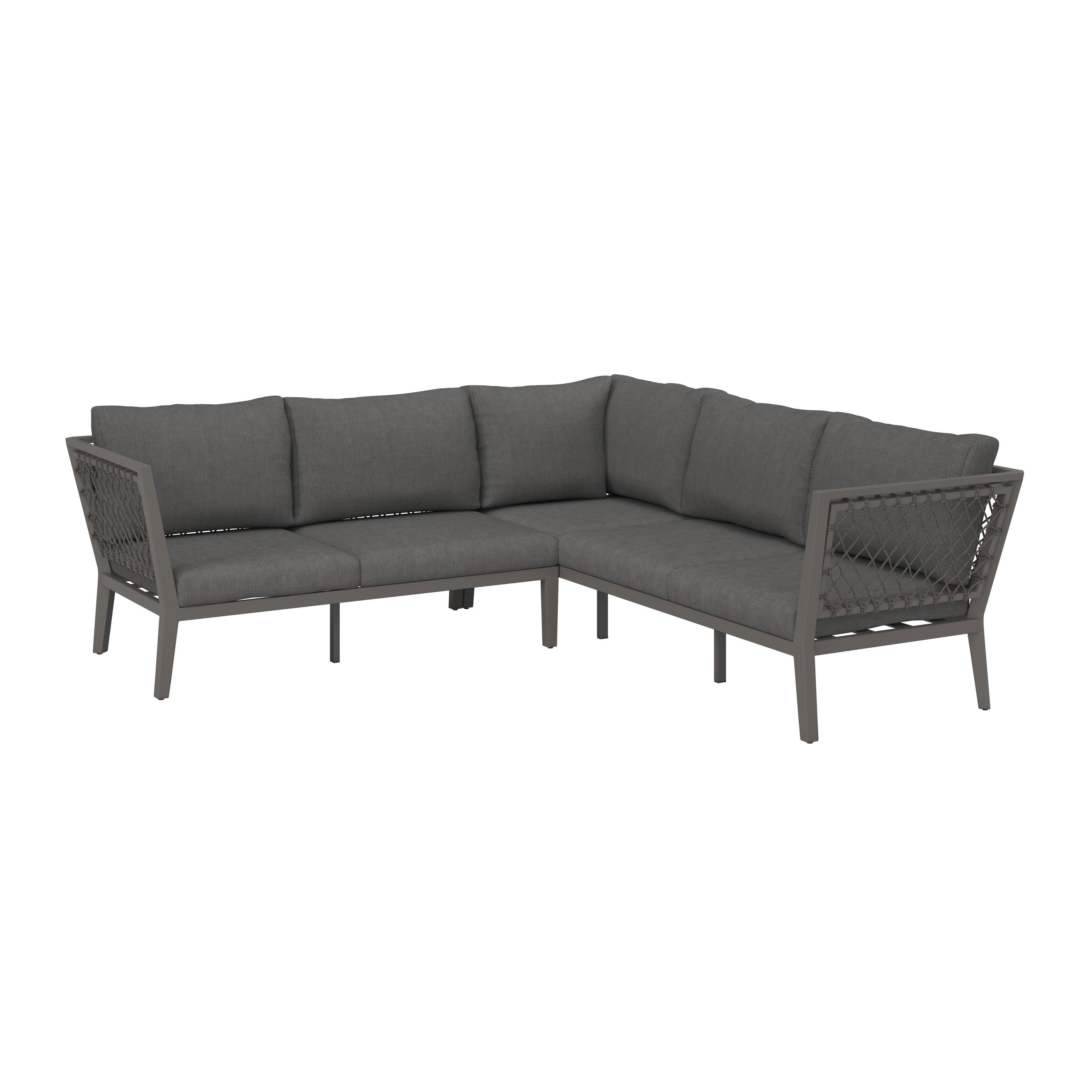 LOUNGEGRUPP MALOU - mörkgrå/antracit, Modern, metall/textil (218/68/76,5cm) - Bessagi Garden