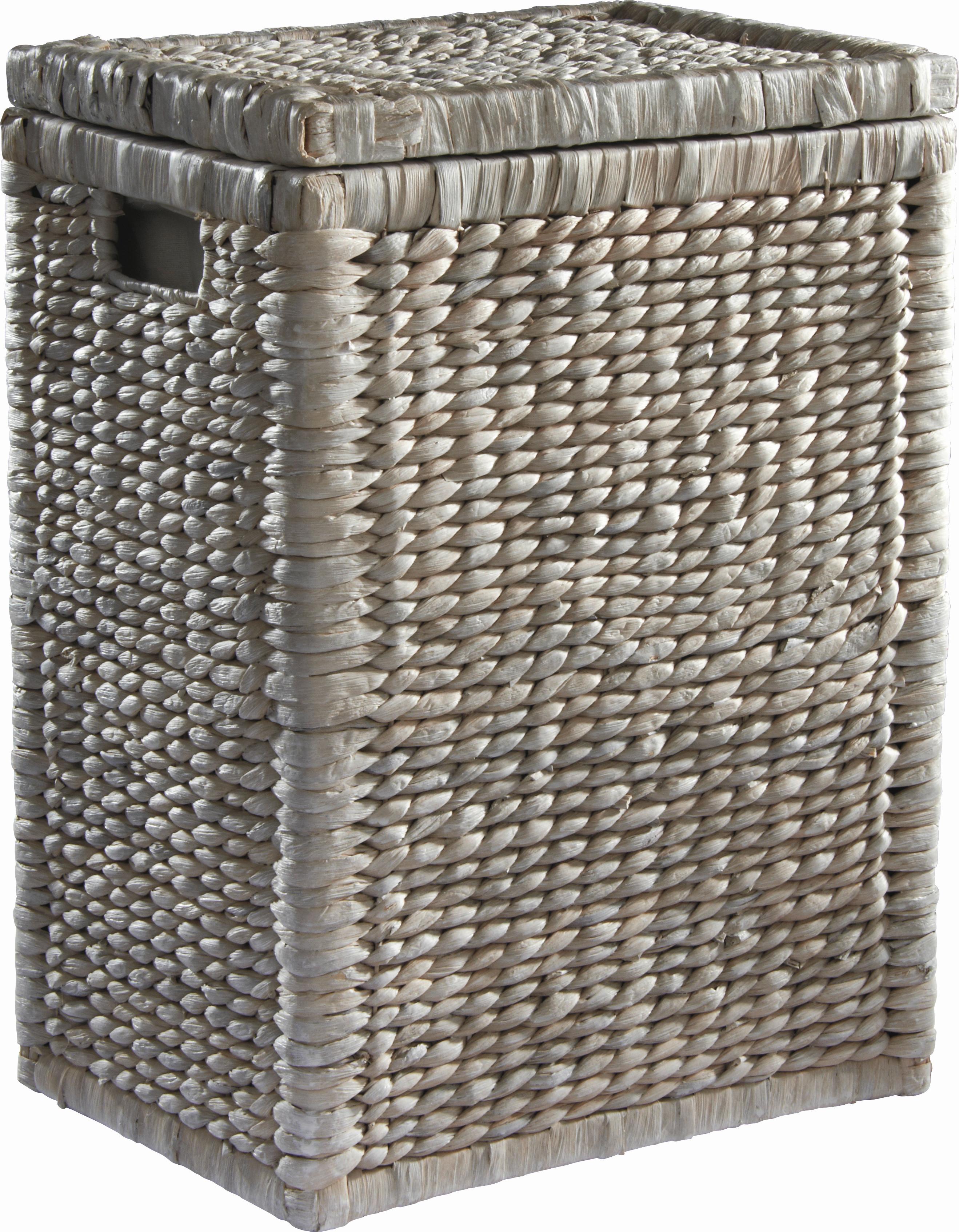 Wäschekorb TOBI I - Weiß, ROMANTIK / LANDHAUS, Naturmaterialien/Holz (36/50/26cm) - Zandiara