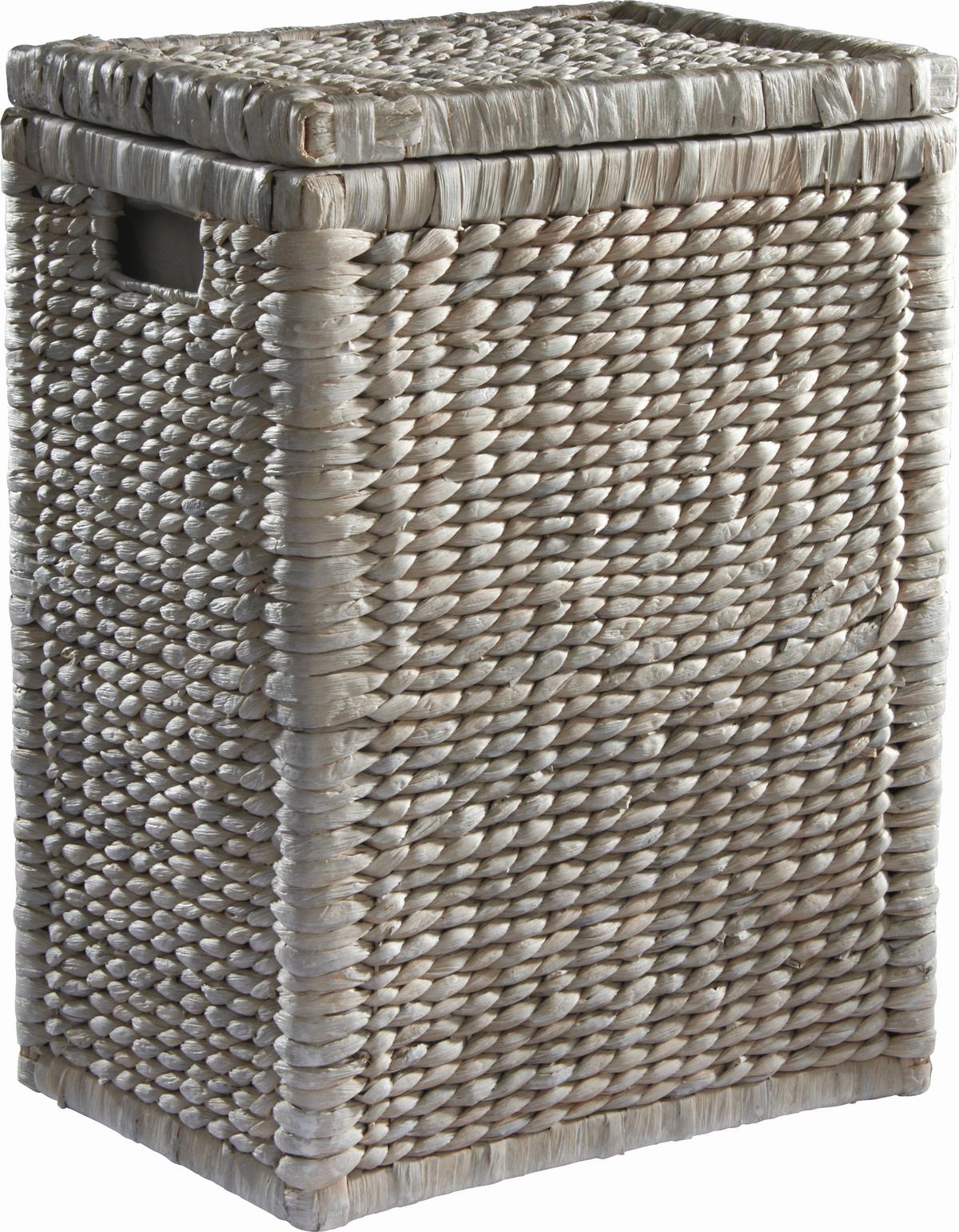 Wäschekorb TOBI I - Weiß, ROMANTIK / LANDHAUS, Naturmaterialien/Holz (36/50/26cm) - Zandiara