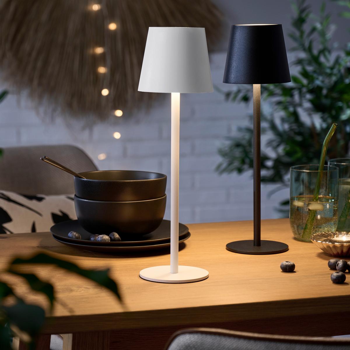 LAMPA STOŁOWA Z AKUMULATOREM BASIC TABLE *SBN* - biały, Design, tworzywo sztuczne/metal (11,5/36cm) - Novel