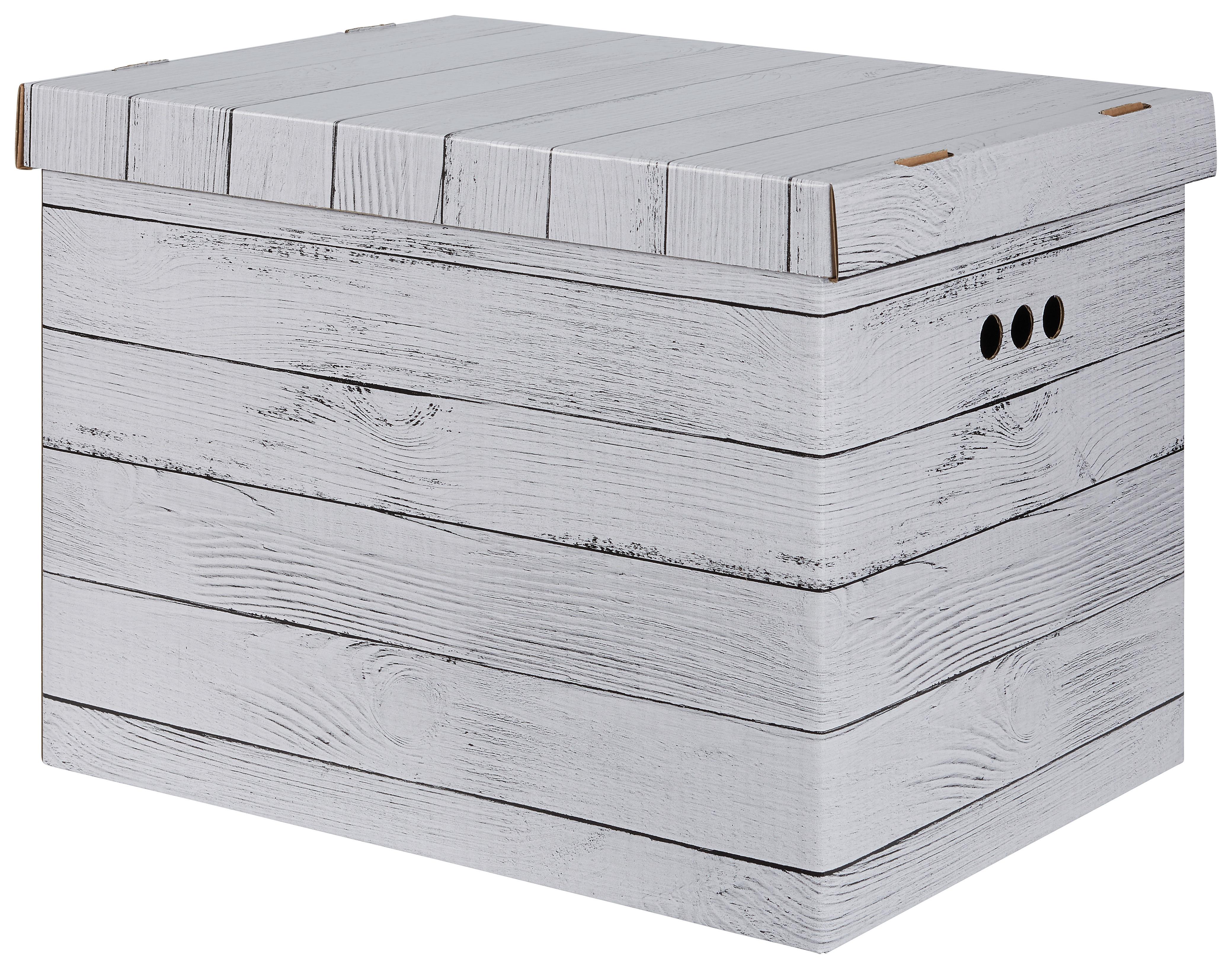Box mit Deckel Jimmy in Naturfarben - Naturfarben, Karton (44,3/33,5/32,5cm) - Modern Living